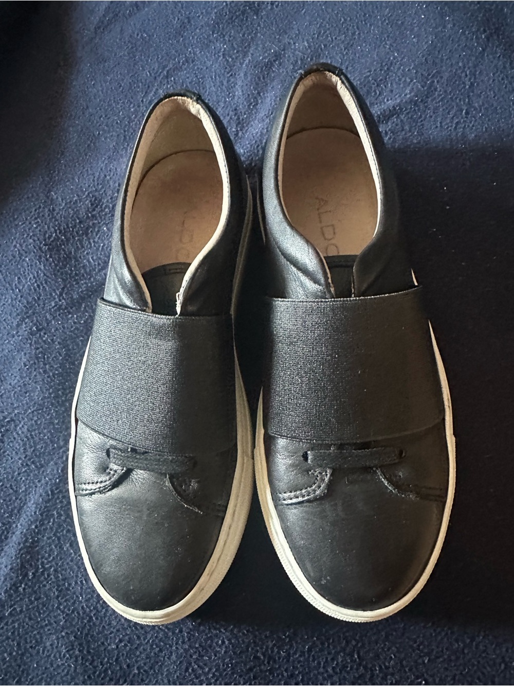 Aldo Black Slip-On Platform Sneakers with Wide Elastic Band